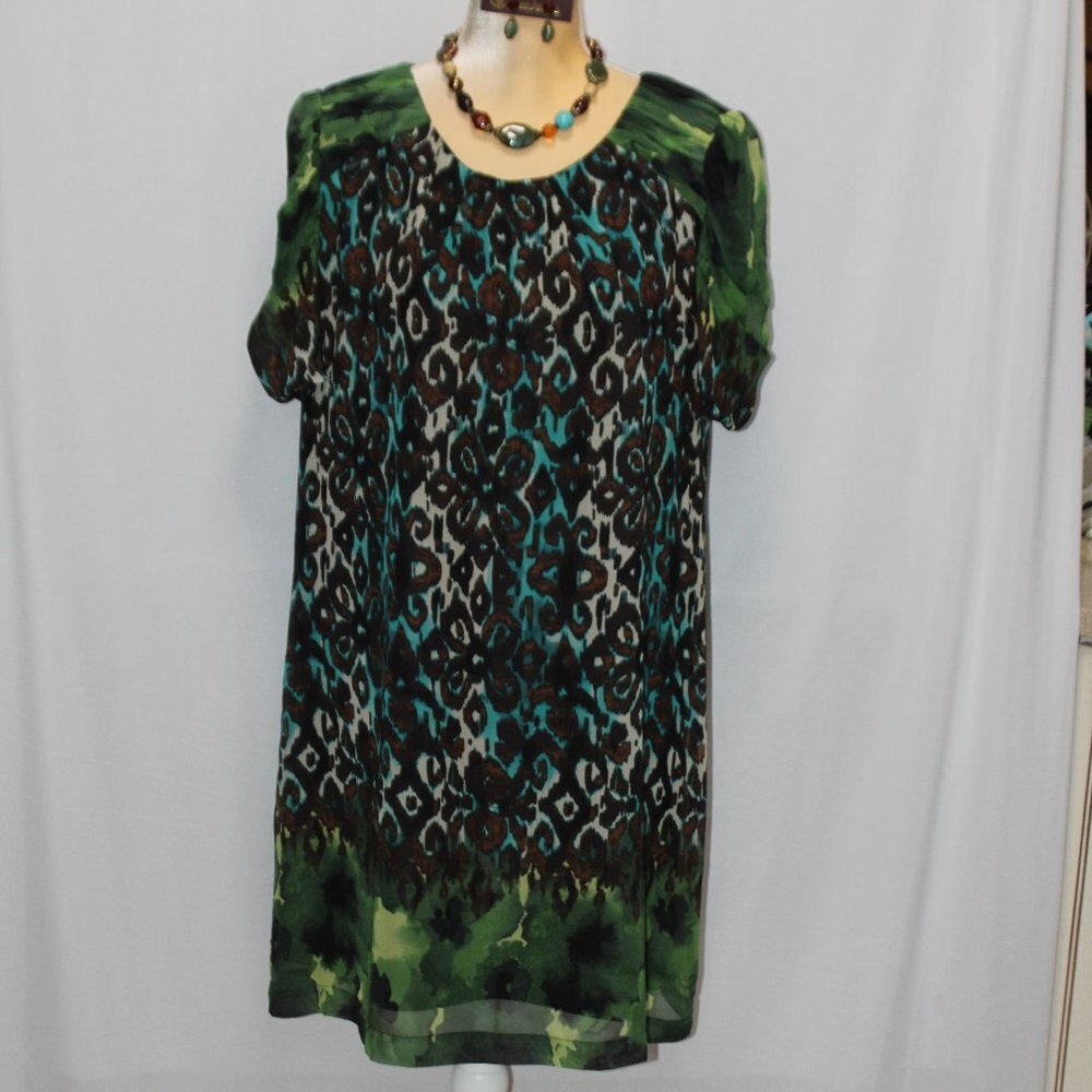 S.L Fashions Animal Print Fully Lined Dress